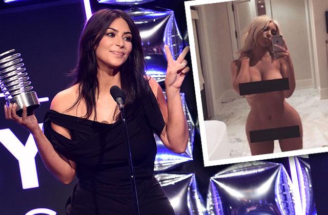 Kim Kardashian Webby Awards 2016 Naked Selfies