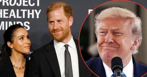 picture of Meghan Markle, Prince Harry and Donald Trump