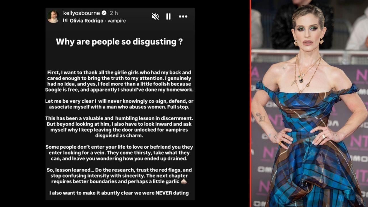 Photo of Kelly Osbourne and her IG statement