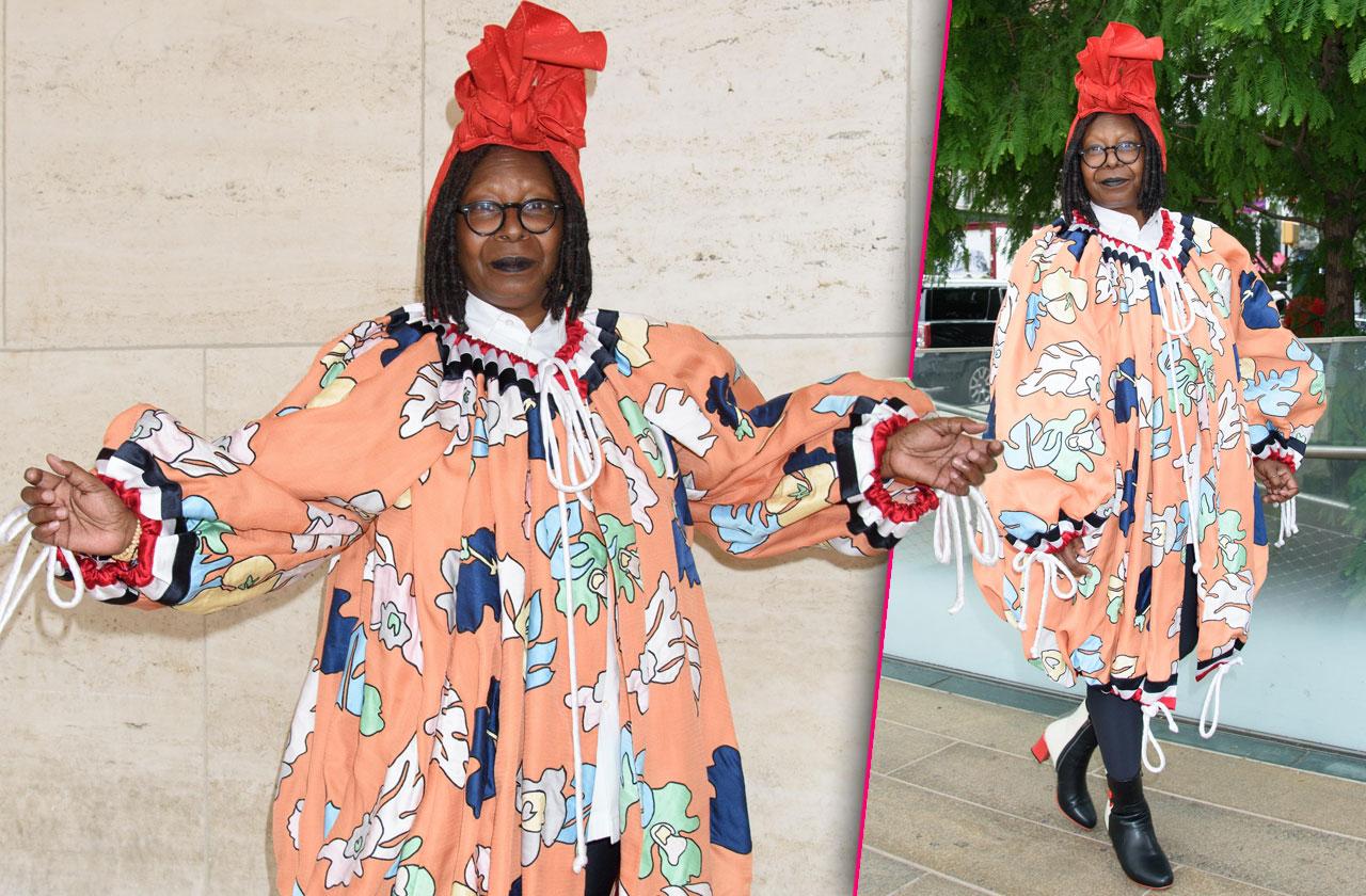 Whoopi Goldberg Wears Crazy Outfit Red Hat New York