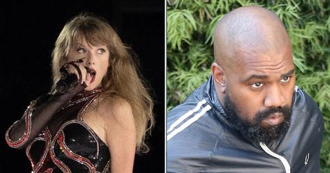 split photo of Taylor Swift and Kanye West