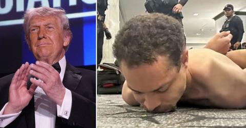 split image of Donald Trump and Cole Allen