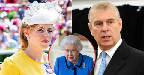 split image of Princess Beatrice, Queen Elizabeth, and Ex-Prince Andrew