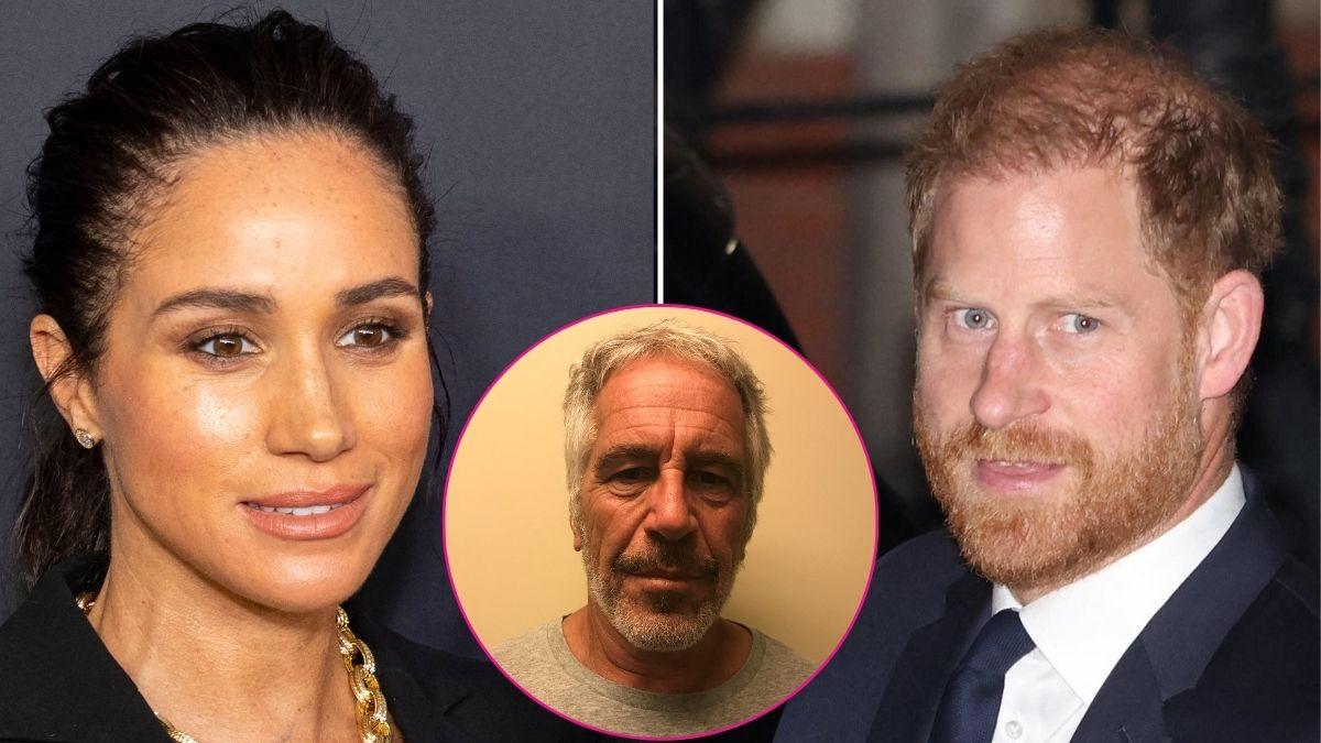picture of Meghan Markle, Prince Harry and Jeffrey Epstein