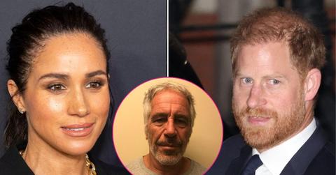 picture of Meghan Markle, Prince Harry and Jeffrey Epstein