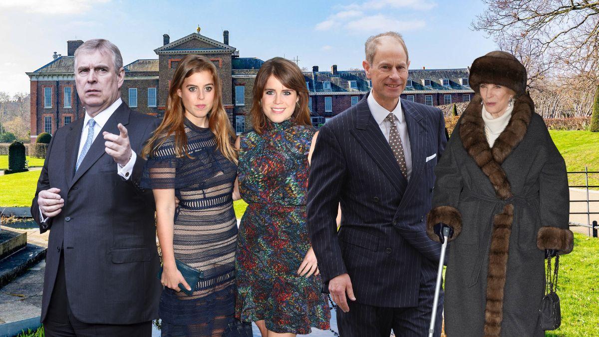 Photos of andrew Windsor, Prince Edwards, Princess Michael of Kent and Princesses Beatrice and  Eugenie