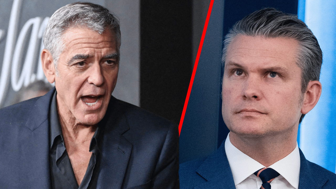 Photo of George Clooney, Pete Hegseth