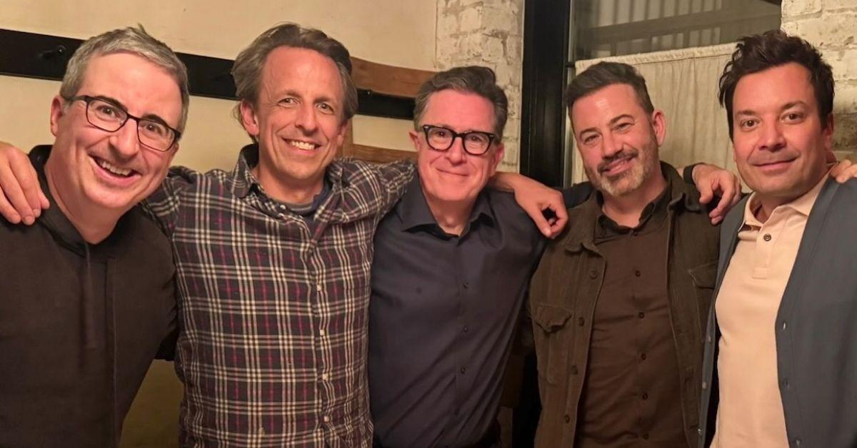 picture of John Oliver, Seth Meyers, Stephen Colbert, Jimmy Kimmel and Jimmy Fallon