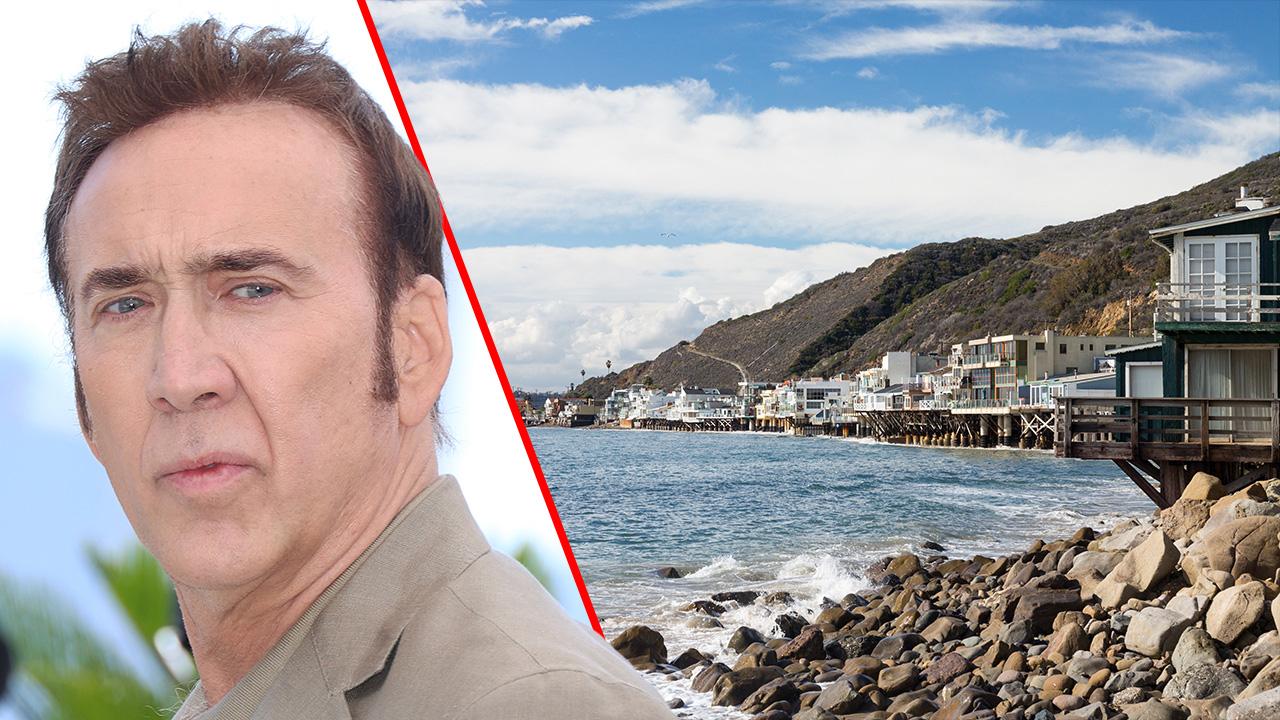 Nicolas Cage's beachfront home has been swallowed by a giant sinkhole.