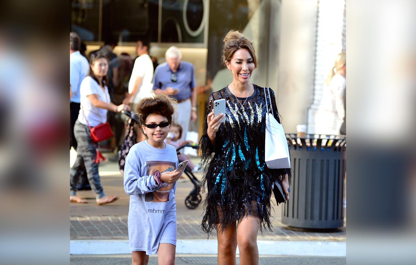 Farrah Abraham spoils herself and her daughter, Sophia as they are seen with their brand new $1200 iPhone 11 at the Grove in Los Angeles.