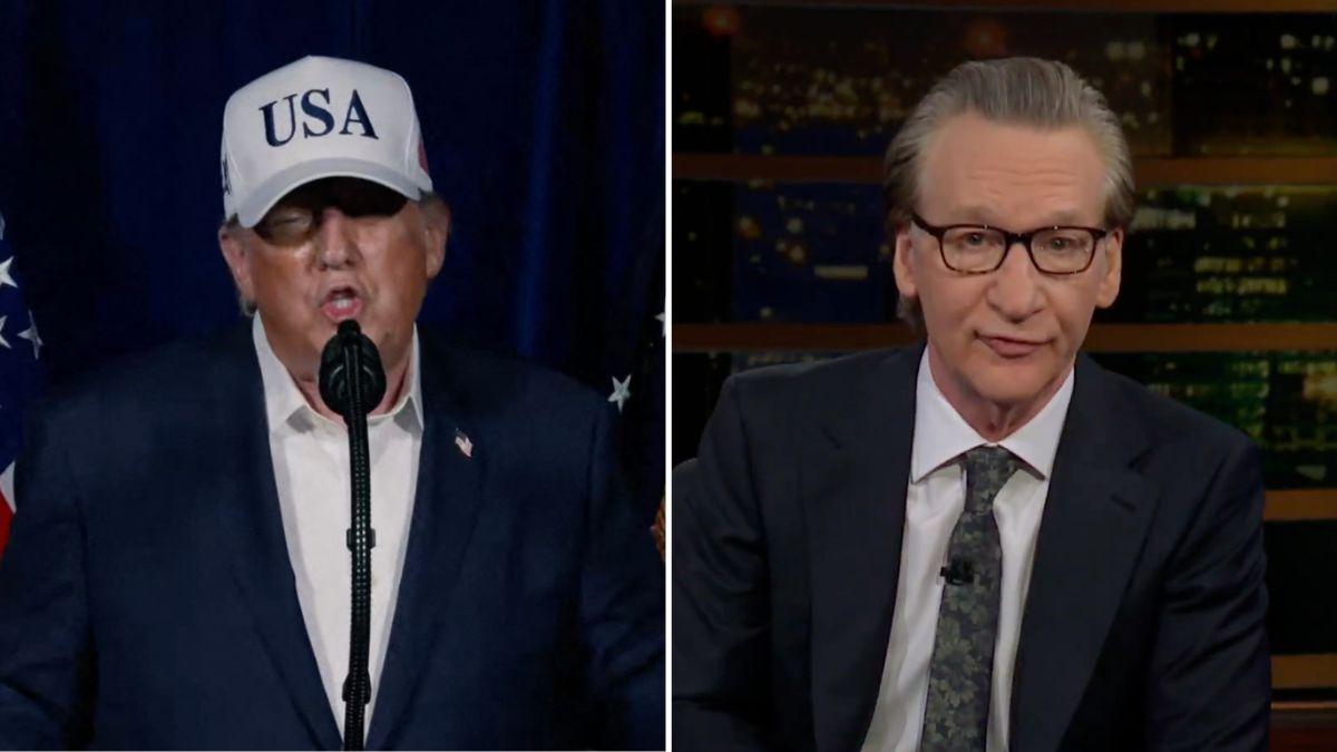 split image of Donald Trump and Bill Maher