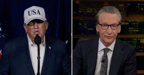 split image of Donald Trump and Bill Maher