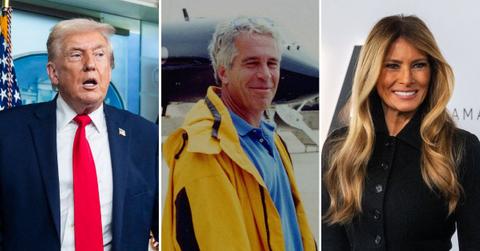 split image of Donald Trump / Jeffrey Epstein / Melania Trump