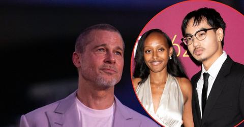 A photo of Brad Pitt alongside a photo of Zahara and Maddox