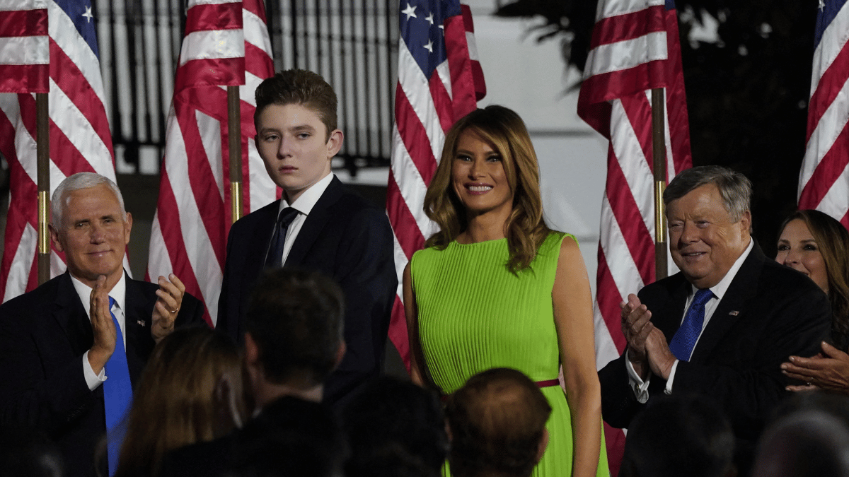 Photo of Barron and Melania Trump