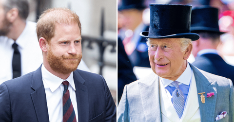 Split photo of Prince Harry, King Charles