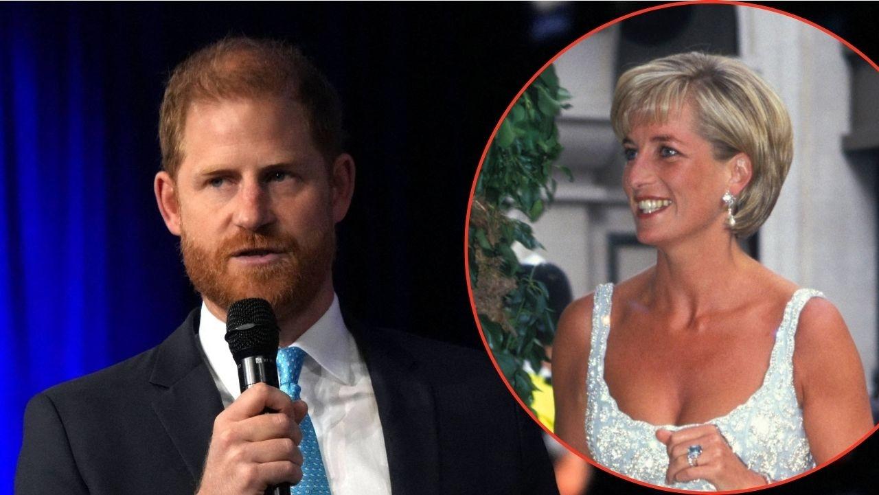 Split image of Prince Harry and Princess Diana