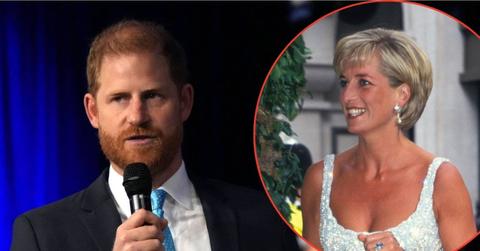 Split image of Prince Harry and Princess Diana