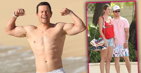 //flexing mark wahlberg and wife show pda pp
