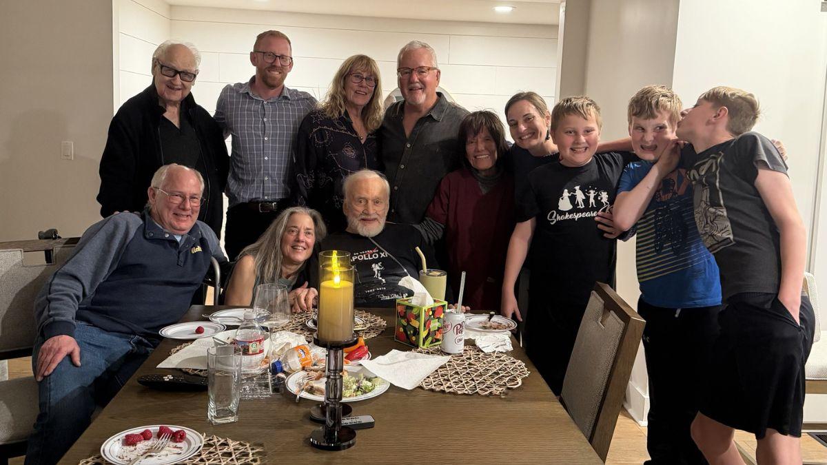 Image of Buzz Aldrin celebrated his 96th birthday with family after they moved him from a 'horrible little apartment.'
