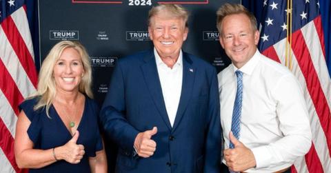 marjorie taylor greenes boyfriend flips out at trump heckler