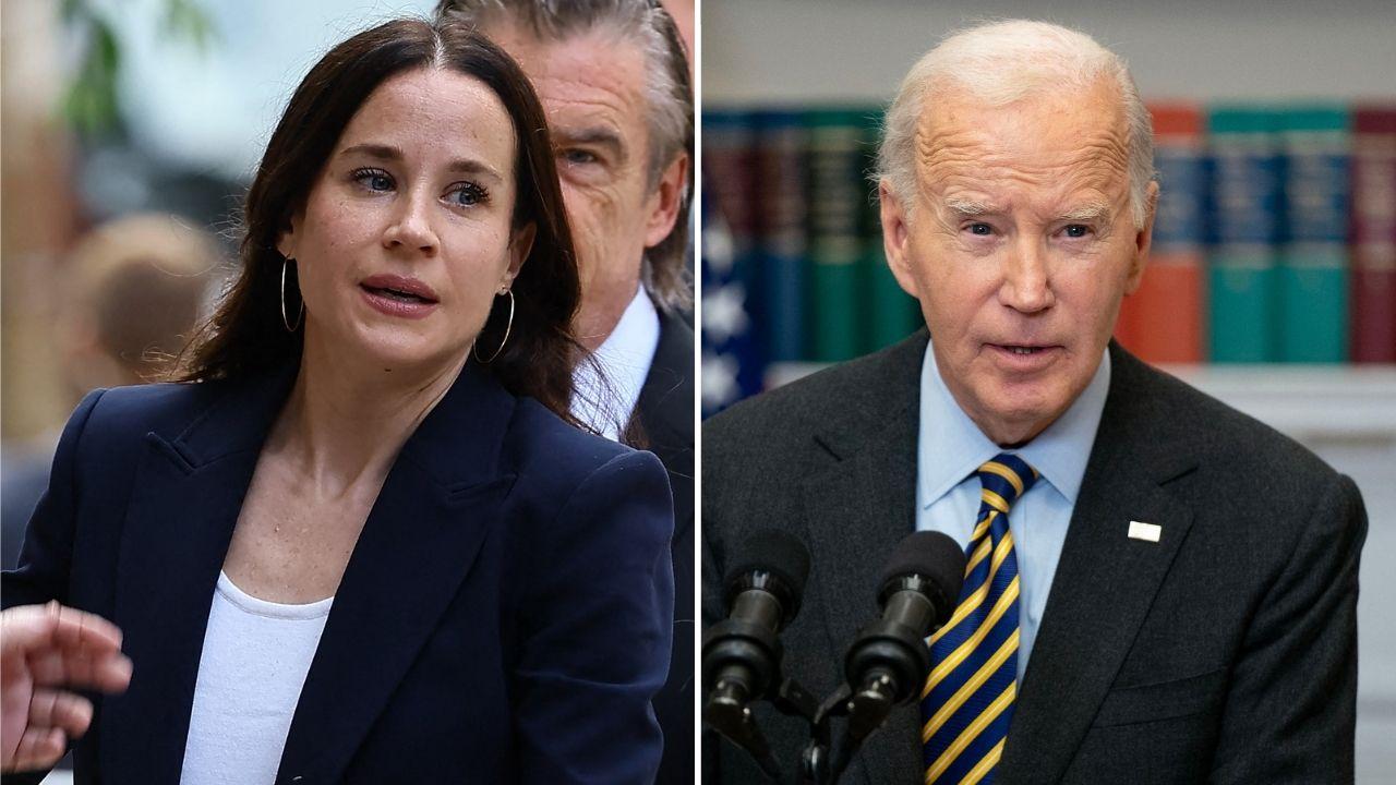 A photo of Ashley Biden alongside a photo of Joe Biden