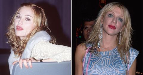 Split photos of Madonna and Courtney Love