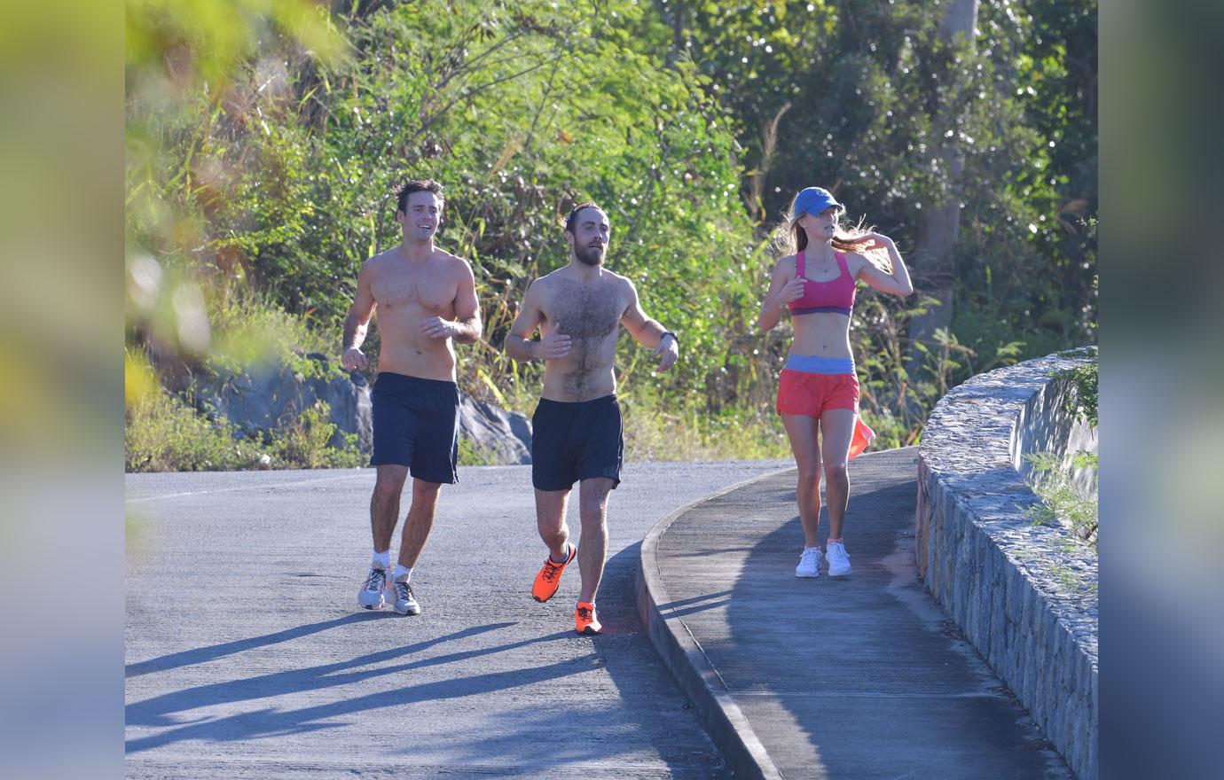 James Middleton And Spencer Matthews Shirtless Jog in St Barths