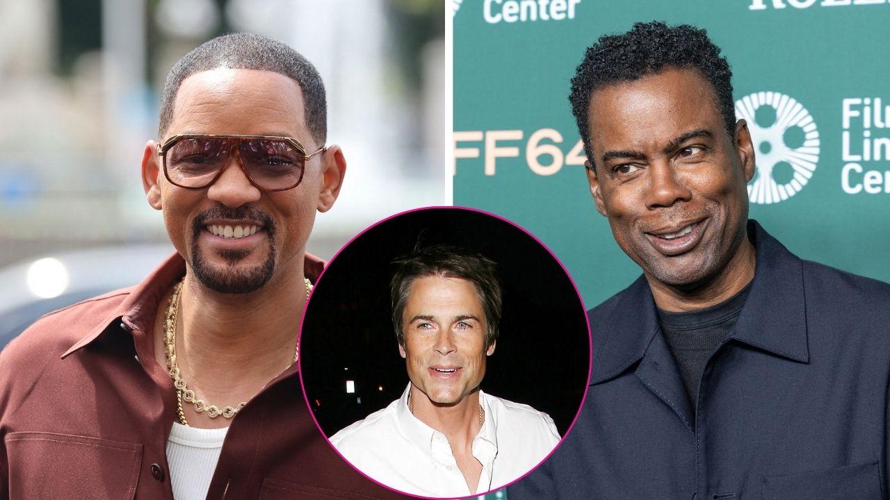 Split image of Will Smith, Rob Lowe, and Chris Rock