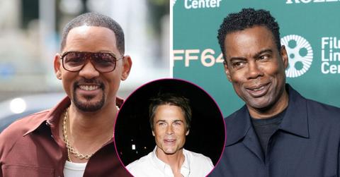 Split image of Will Smith, Rob Lowe, and Chris Rock