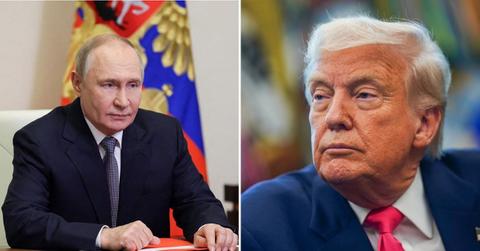 split photo of putin and trump