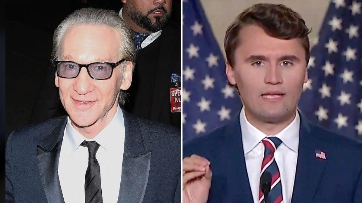 split image of Bill Maher and Charlie Kirk