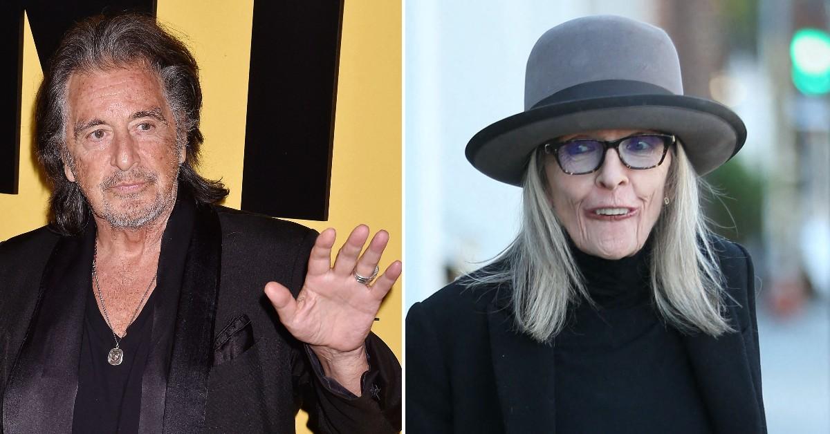 Split photo of Al Pacino, Diane Keaton