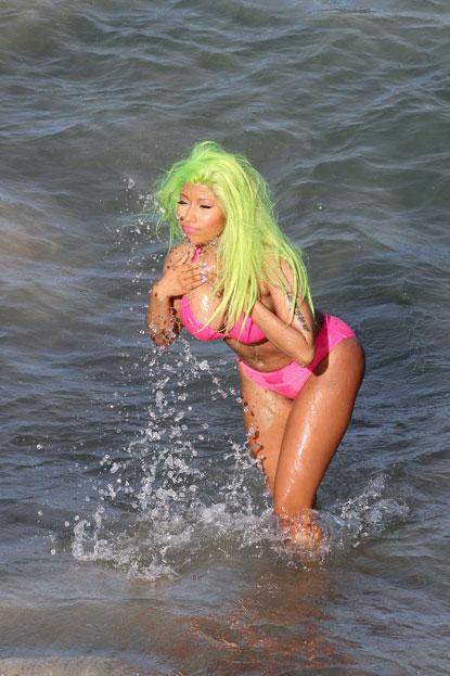 Hot big ass bikini Photos Nicki Minaj Shows Off Her Big Booty In A Pink Bikini