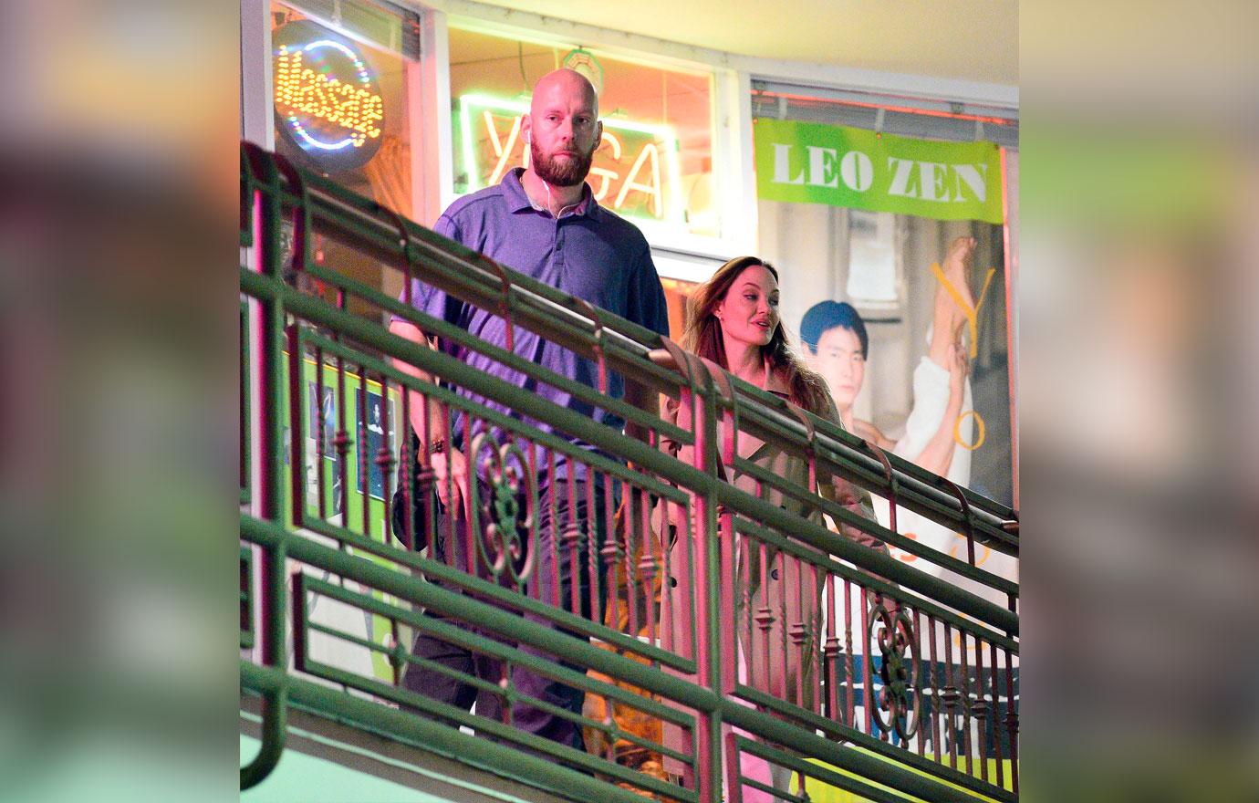 A make up free Angelina Jolie spends the night with her son Pax as they leave sushi park restaurant in West Hollywood.