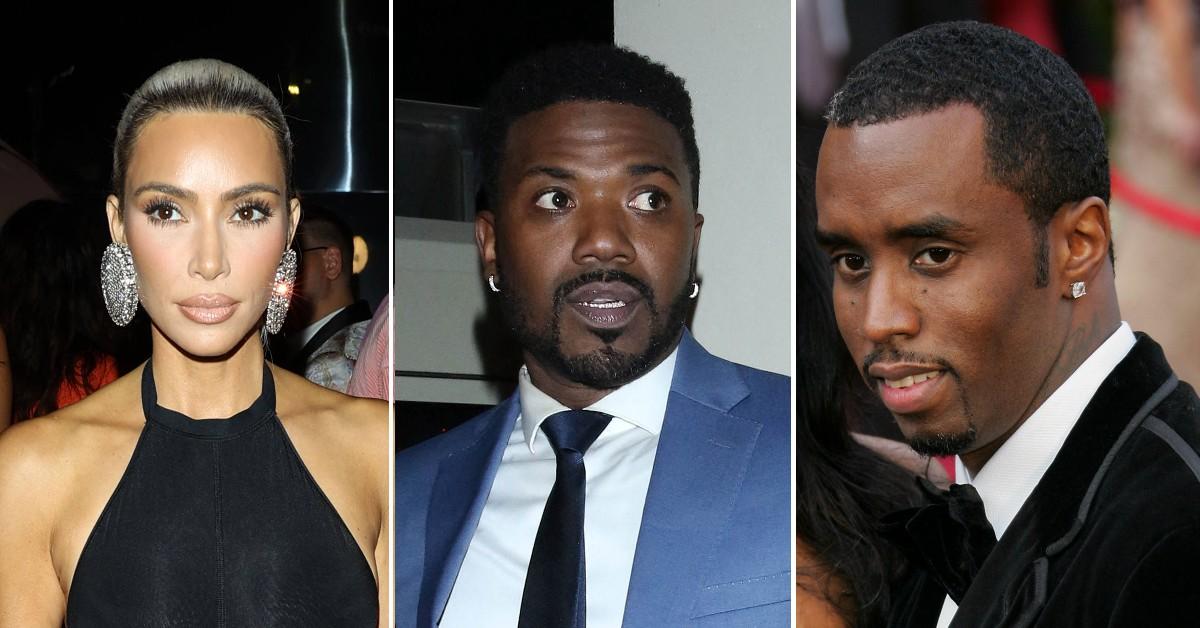 Composite photo of Kim Kardashian, Ray J and Sean 'Diddy' Combs.