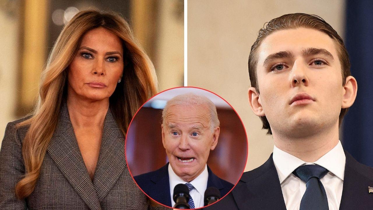 Photo of Melania Trump, Barron Trump, Joe Biden