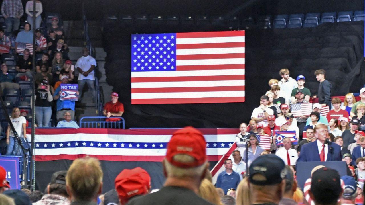 A photo of Donald Trump at his Ohio rally