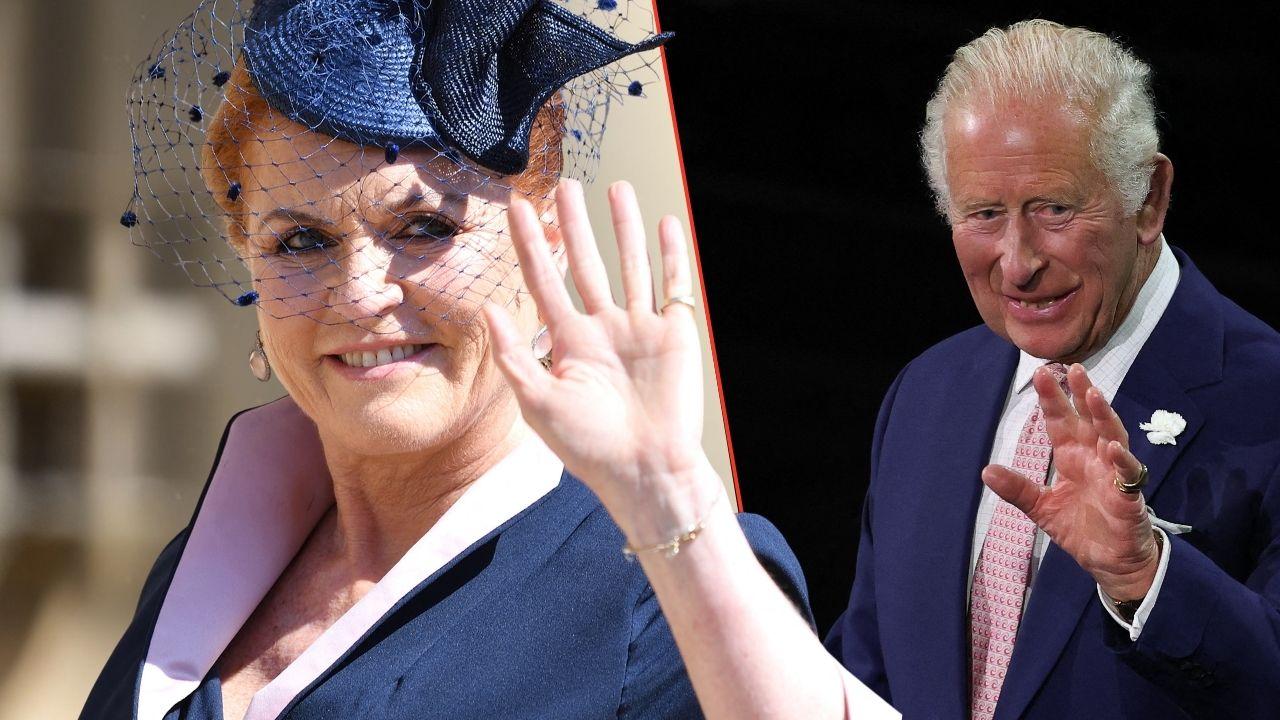 Split photo of Sarah Ferguson and King Charles