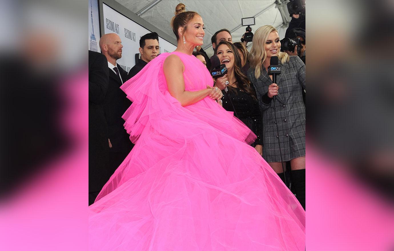 Jennifer Lopez Hot Pink Dress Second Act Premiere