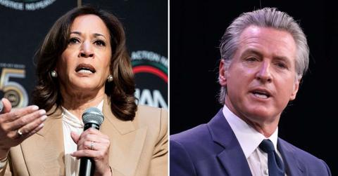 A photo of Kamala Harris and Gavin Newsom