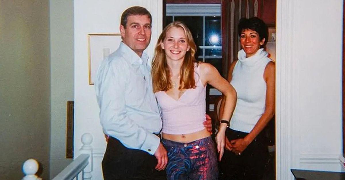 Photo of Prince Andrew, Virginia Giuffre and Ghislaine Maxwell