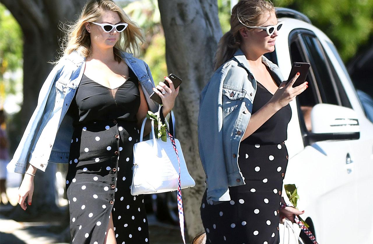 Kate Upton Shows Growing Baby Bump On West Hollywood Shopping Spree