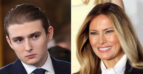 A photo of Barron Trump alongside a photo of Melania Trump