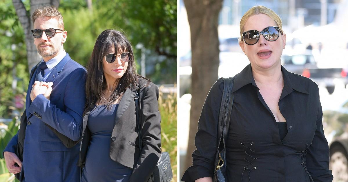 split photo of Ioan Gruffudd and Bianca Wallace and ex-wife Alice Evans