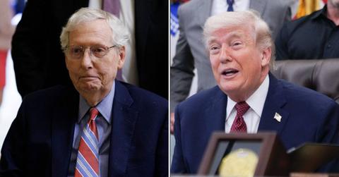 A photo of Mitch McConnell alongside a photo of Donald Trump