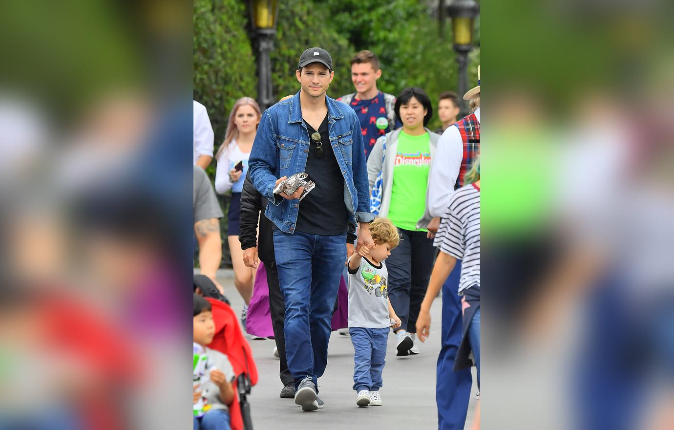 Ashton Kutcher Celebrates Daughter's Birthday At Disneyland