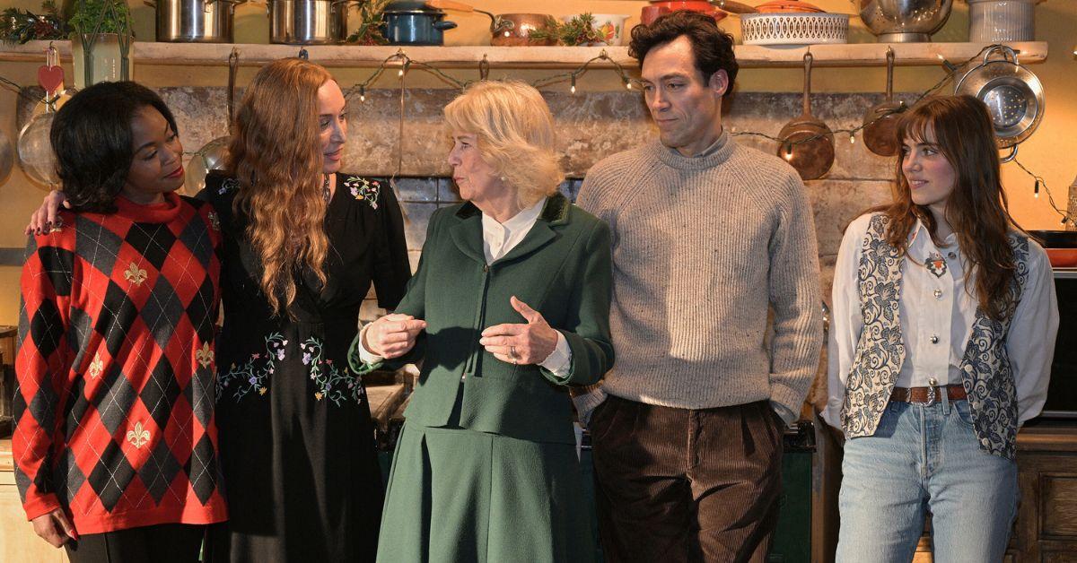 Photo of Queen Camilla with Nafessa Williams, Victoria Smurfit, Alex Hassell and Bella Maclean