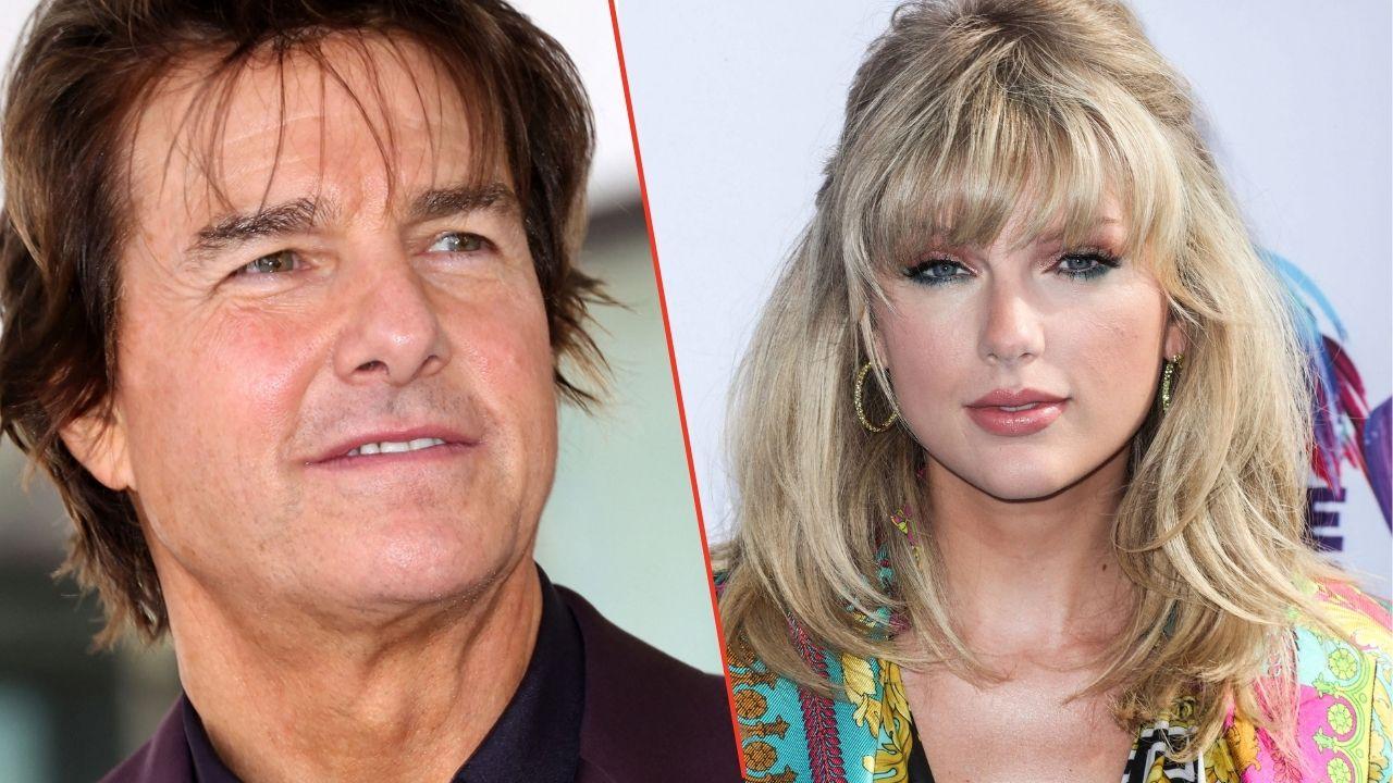 Split photo of Tom Cruise and Taylor Swift