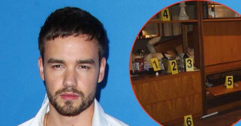 split image of Liam Payne and hotel room